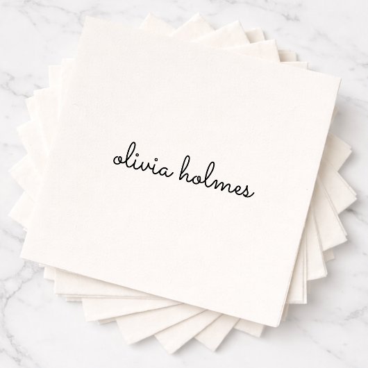 Stilvolles Monogramm | Modernes Minimalistisches W Serviette