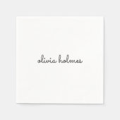 Stilvolles Monogramm | Modernes Minimalistisches W Serviette (Vorderseite)