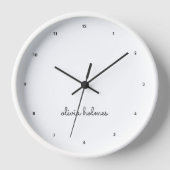 Stilvolles Monogramm | Modernes Minimalistisches W Uhr (Vorderseite)
