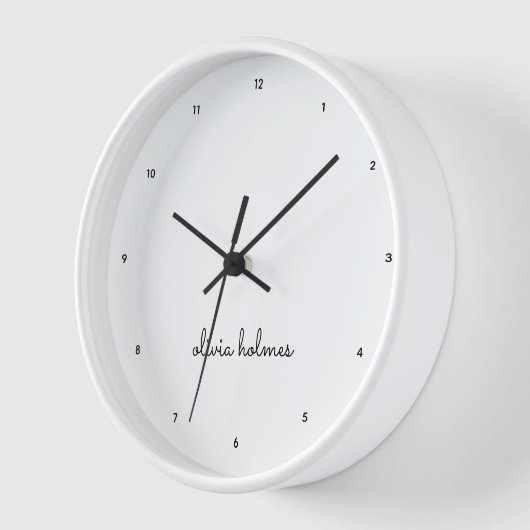 Stilvolles Monogramm | Modernes Minimalistisches W Uhr (Winkel)