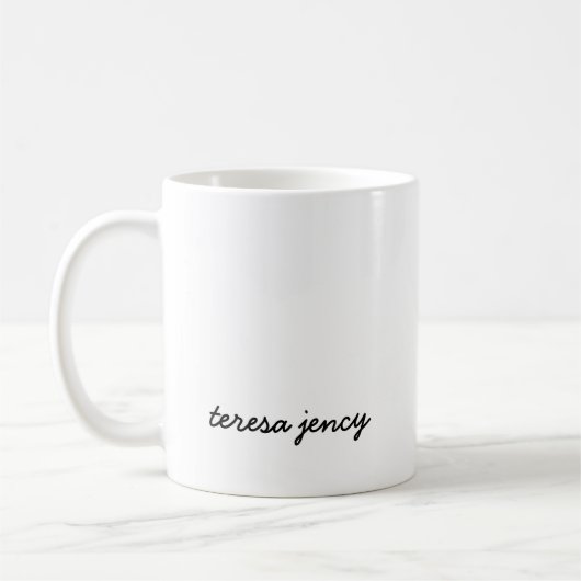 Stilvolles Monogramm Modernes Minimalistisches Wei Kaffeetasse (Links)