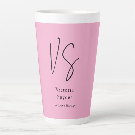 Stilvolles Monogramm Professional Hellrosa Milchtasse (Vorderseite)