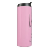 Stilvolles Monogramm Professional Hellrosa Thermosbecher (Nach links gedreht)