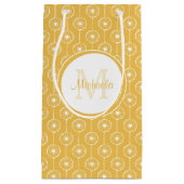 Stilvolles Monogramm Rotes und Weißes Herz mit Nam Kleine Geschenktüte (Vorderseite)