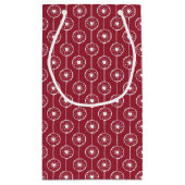 Stilvolles Monogramm Rotes und Weißes Herz mit Nam Kleine Geschenktüte (Rückseite)