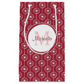 Stilvolles Monogramm Rotes und Weißes Herz mit Nam Kleine Geschenktüte (Vorderseite)