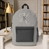Stilvolles Monogramm und Streifen neutrales Muster Bedruckter Rucksack