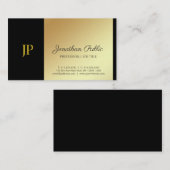 Stilvolles Monogramm-Weiß und Goldschlichter Luxus Visitenkarte (Vorne/Hinten)