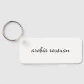 Stilvolles Monogramm | Weiße Schrift personalisier Schlüsselanhänger (Rückseite)