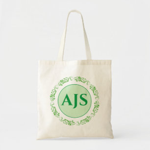 Stilvolles monogrammiertes kreisförmiges Design. Tragetasche