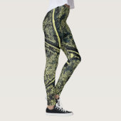 Stilvolles Moss Green Leaf Leggings (Rechts)