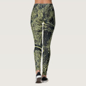 Stilvolles Moss Green Leaf Leggings (Rückseite)