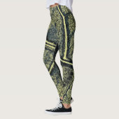 Stilvolles Moss Green Leaf Leggings (Links)