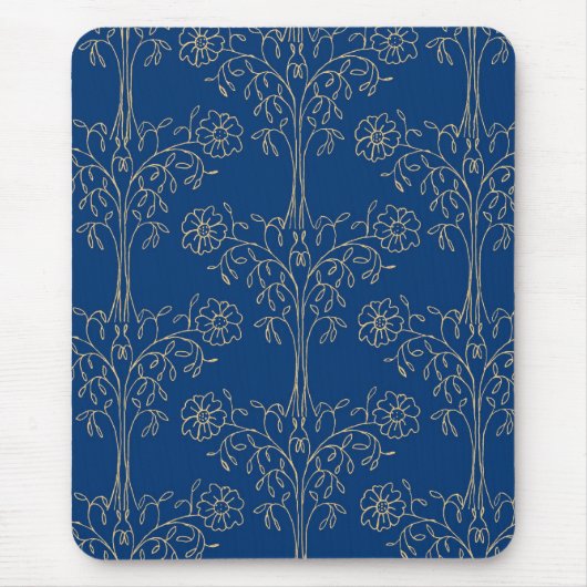 Stilvolles Mousepad, Dunkelblau, Gold-Effekt-Muste Mousepad (Vorne)