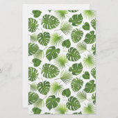 Stilvolles Muster für grüne tropische Blätter Briefpapier (Vorne/Hinten)