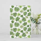 Stilvolles Muster für grüne tropische Blätter Briefpapier (Stehend Vorderseite)