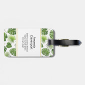 Stilvolles Muster für grüne tropische Blätter Gepäckanhänger (Rückseite horizontal)