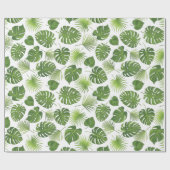 Stilvolles Muster für grüne tropische Blätter Geschenkpapier (Flach)