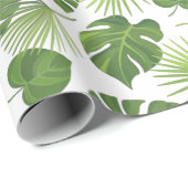 Stilvolles Muster für grüne tropische Blätter Geschenkpapier (Rolleneckpunkt)