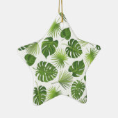 Stilvolles Muster für grüne tropische Blätter Keramik Ornament (Rechts)
