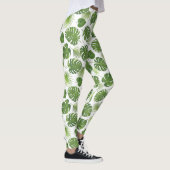 Stilvolles Muster für grüne tropische Blätter Leggings (Rechts)