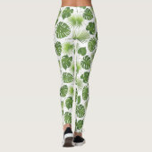 Stilvolles Muster für grüne tropische Blätter Leggings (Rückseite)
