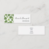 Stilvolles Muster für grüne tropische Blätter Mini Visitenkarte (Vorne/Hinten)