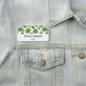 Stilvolles Muster für grüne tropische Blätter Namensschild (Beispiel)