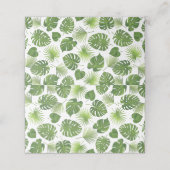 Stilvolles Muster für grüne tropische Blätter Platzkarte (Außenseite Aufgefaltet)