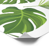 Stilvolles Muster für grüne tropische Blätter Poster (Ecke)