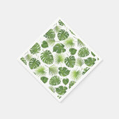 Stilvolles Muster für grüne tropische Blätter Serviette (Ecke)