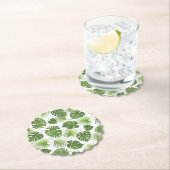 Stilvolles Muster für grüne tropische Blätter Untersetzer (Vor Ort)