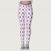 Stilvolles Muster für Lila florale Blume Leggings (Vorderseite)