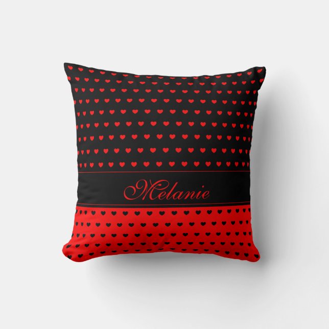 Stilvolles Muster für Rot und Schwarz Kissen (Vorderseite)