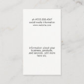 Stilvolles Muster Vintag Visitenkarte (Rückseite)