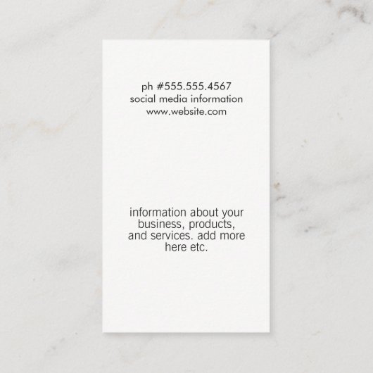 Stilvolles Muster Vintag Visitenkarte (Rückseite)