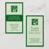 Stilvolles Nature Swirl Tree Leaf Green Symbol Visitenkarte (Vorne/Hinten)