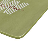 Stilvolles natürliches Design Mit Monogramm Erstfa Schneidebrett (Ecke)