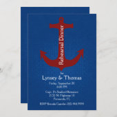 Stilvolles Nautical Anchor Probe Dinner Einladung (Vorne/Hinten)