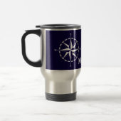 Stilvolles Nautical Compass and Ship Wheel Monogra Reisebecher (Links)