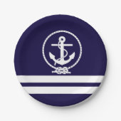 Stilvolles Nautical Theme Pappteller (Vorderseite)