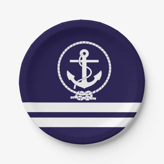 Stilvolles Nautical Theme Pappteller (Vorderseite)