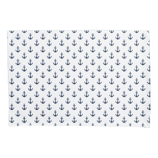 Stilvolles Navy Blue Anchors-Muster Kissenbezug (Vorderseite)