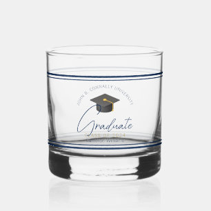 Stilvolles Navyblau-Abschiedsgeschenk Whiskyglas