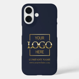Stilvolles Navyblaues Firmenlogo Apple iPhone 16 Hülle