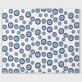 Stilvolles Nazar Navy Blue und Aqua Evil Eye Muste Geschenkpapier (Flach)