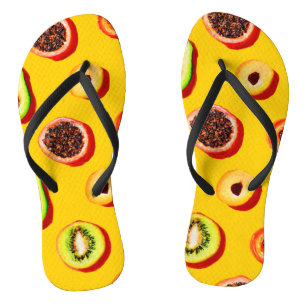 Stilvolles Neon Fruits Muster Badesandalen