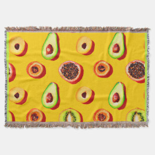 Stilvolles Neon Fruits Muster Decke