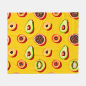 Stilvolles Neon Fruits Muster Fleecedecke (Vorderseite (Horizontal))