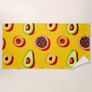 Stilvolles Neon Fruits Muster Strandtuch